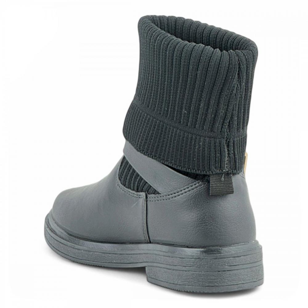 Bota Curta Fivela Casual Worldcolors Infantil Menina Preto 3