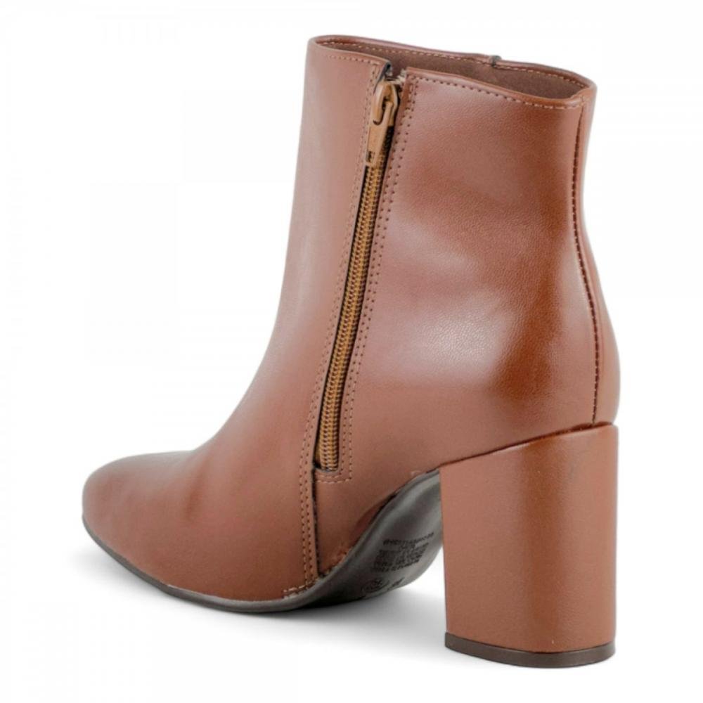 Bota Curta Salto Alto Casual Via Marte Feminina Marrom