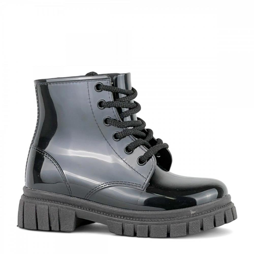 Coturno Borracha Luelua Infantil Menina Preto 1