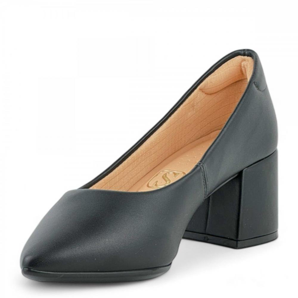 Sapato Scarpin Salto Grosso Santinelli Feminino Preto 2