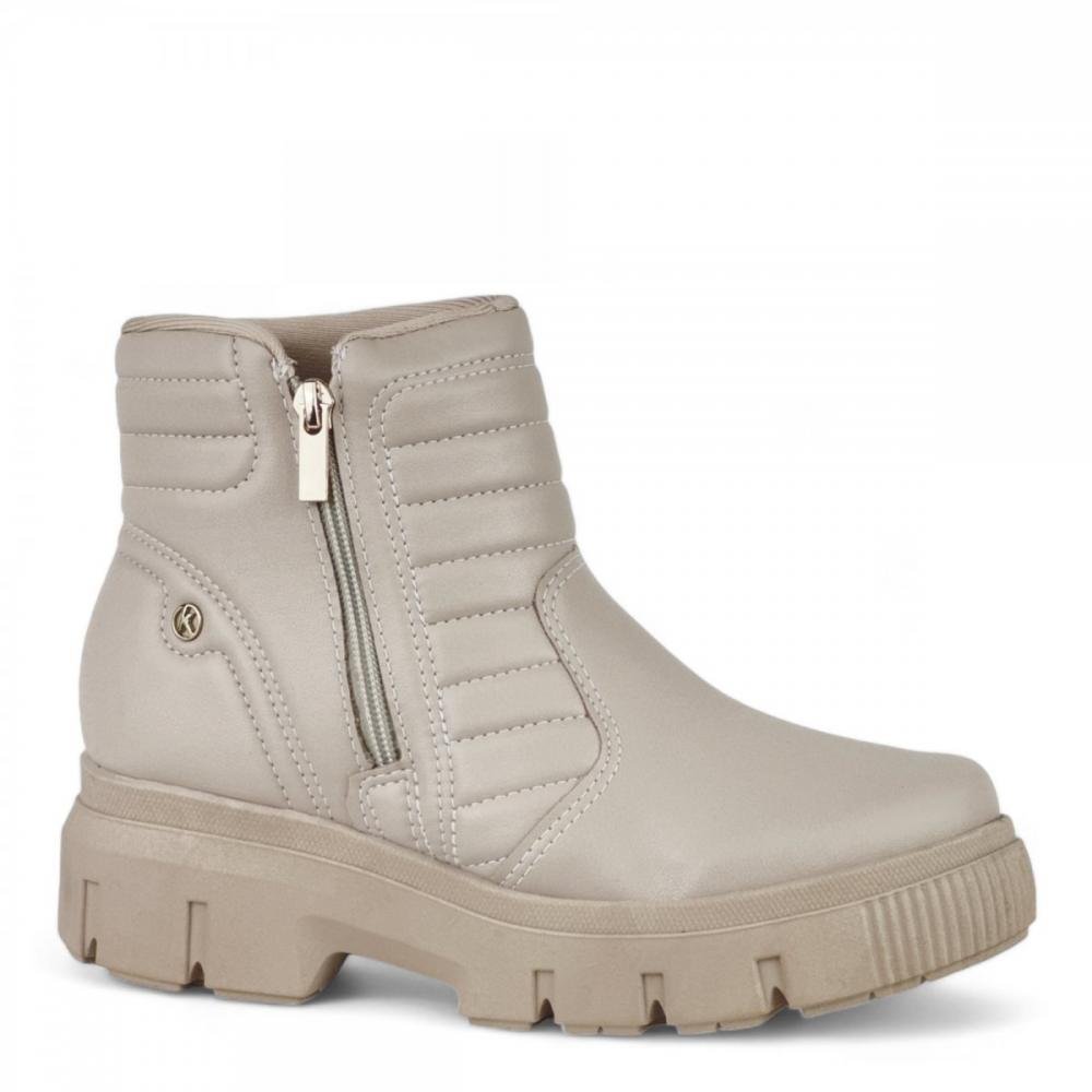 Bota Curta Flatform Robusta Kolosh Feminina Bege 1
