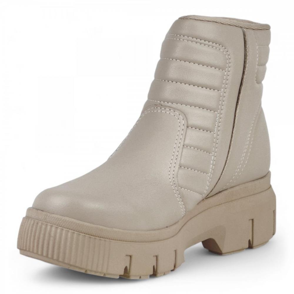 Bota Curta Flatform Robusta Kolosh Feminina Bege 2