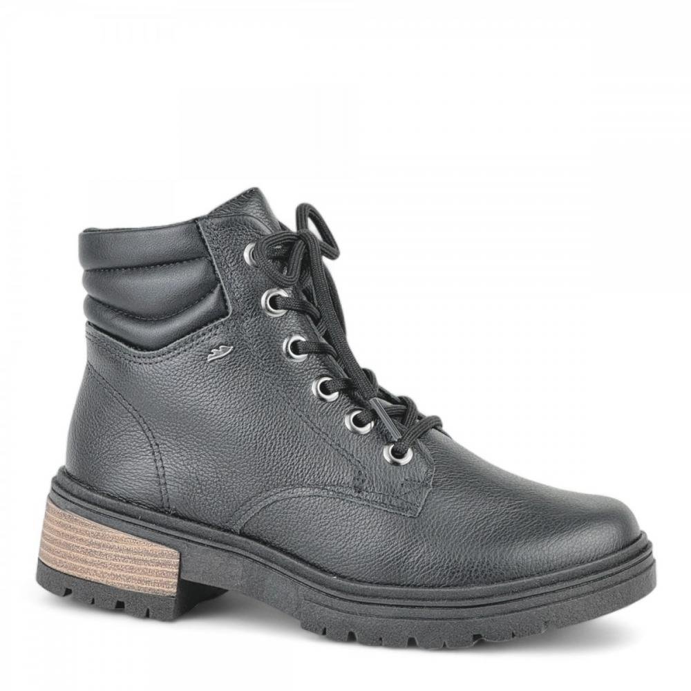 Coturno Casual Couro Tratorado Dakota Feminino Preto 1