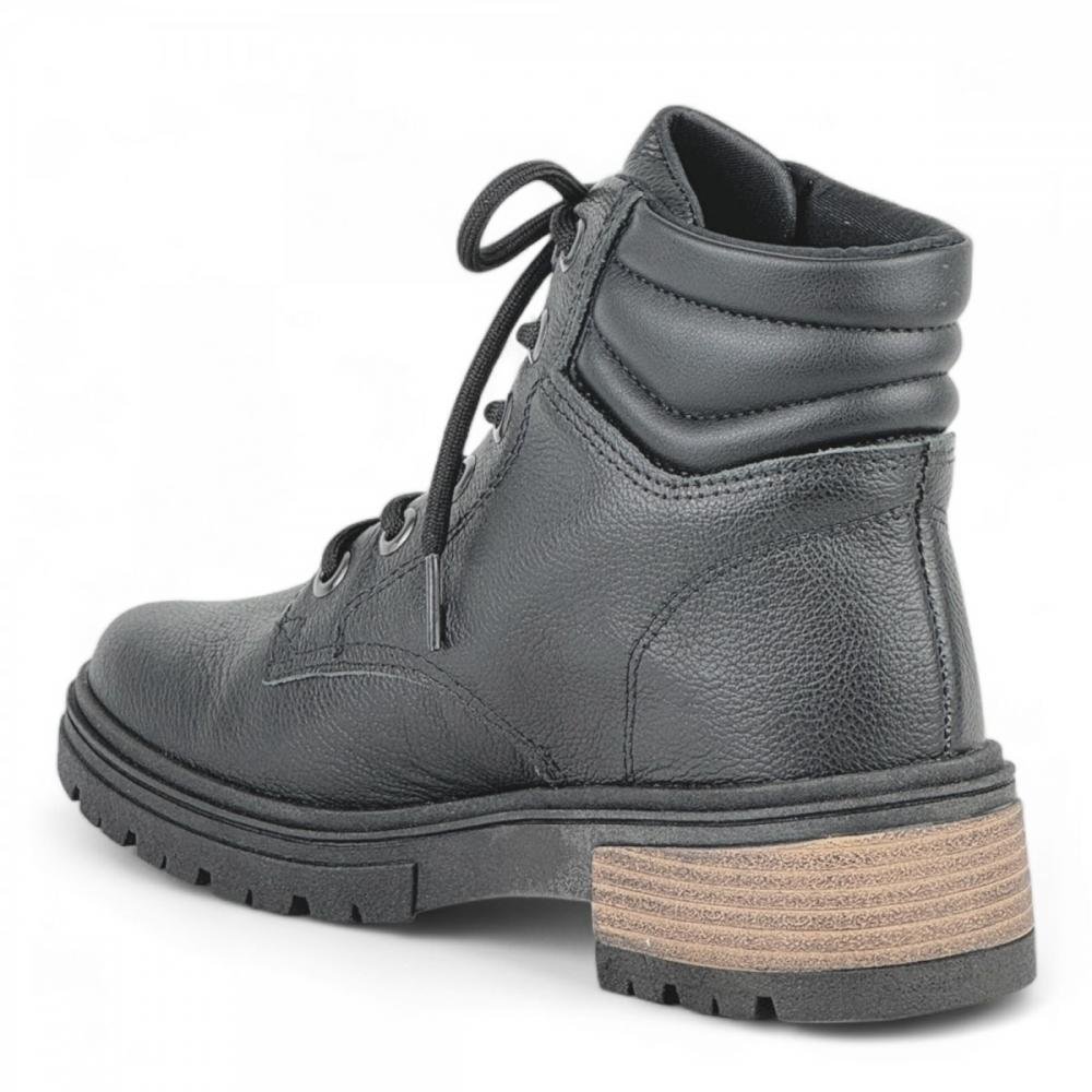 Coturno Casual Couro Tratorado Dakota Feminino Preto 3