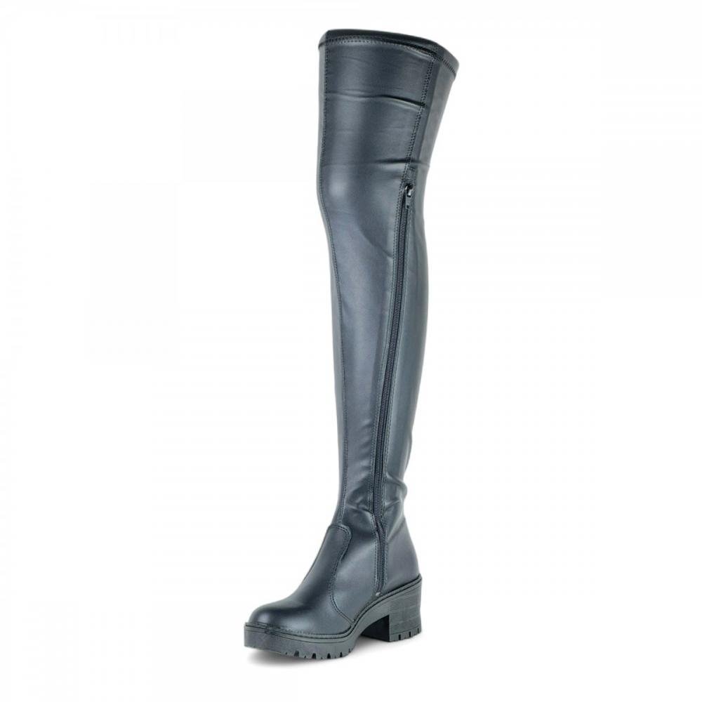 Bota Longa Super Over Salto Tratorado Mississipi Feminina Preto 2