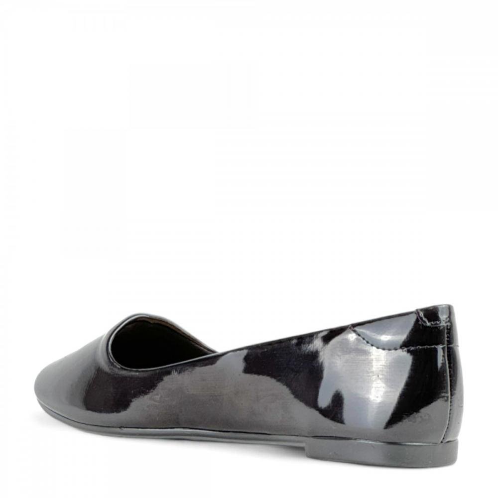 Sapatilha Sliper Bico Fino Verniz Moleca Feminina Preto 3