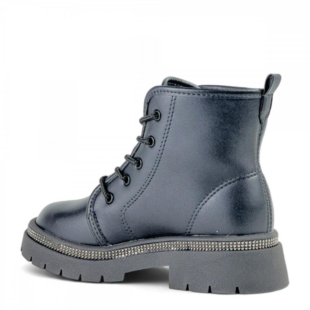 Coturno Casual Brilho Molekinha Infantil Feminino Preto 3