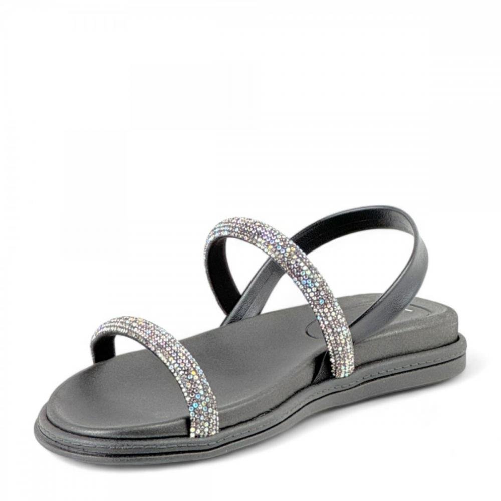 Sandália Papete Casual Brilho Beira Rio Feminino Preto 2