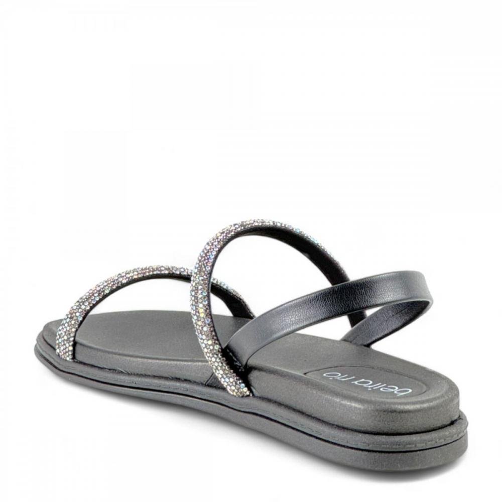 Sandália Papete Casual Brilho Beira Rio Feminino Preto 3