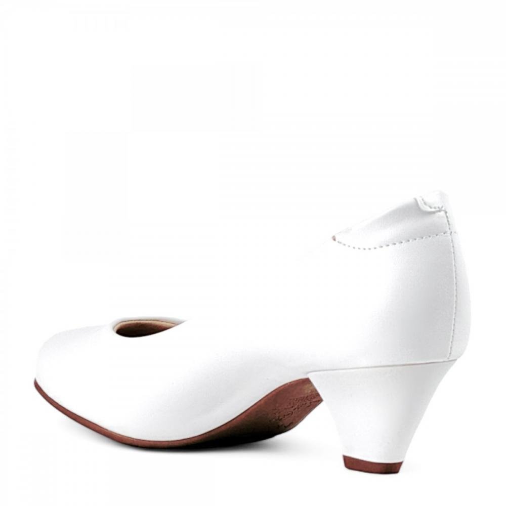 Sapato Casual Salto Baixo Modare Ultraconforto Feminino Branco 3