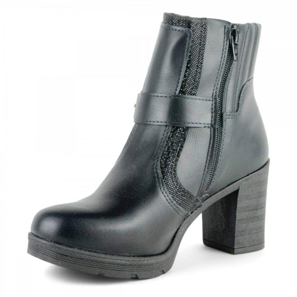 Bota Curta Fivela Casual Mississipi Feminina Preto 2