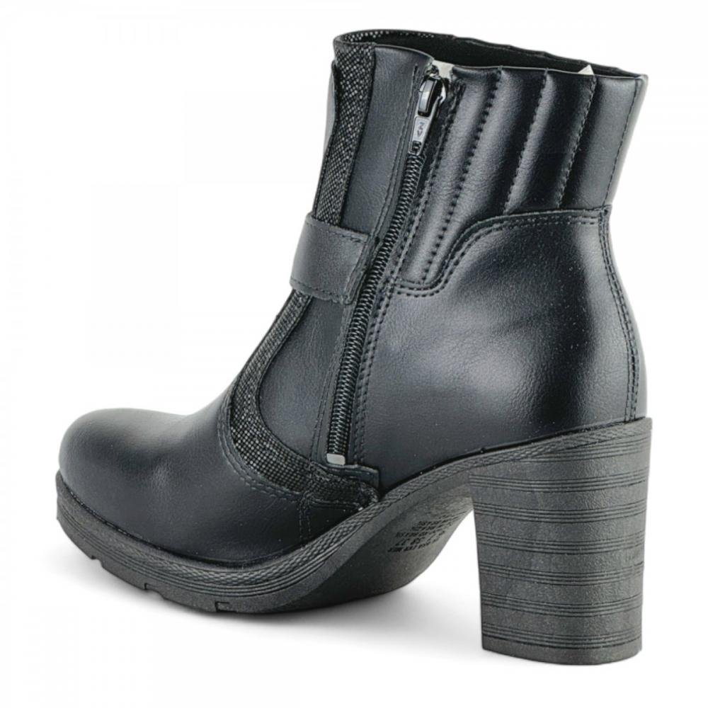 Bota Curta Fivela Casual Mississipi Feminina Preto 3