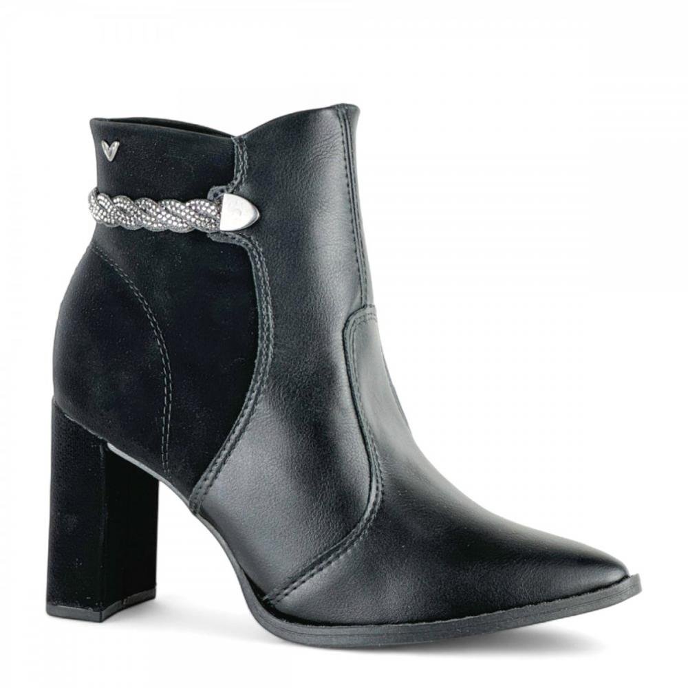 Bota Curta Salto Alto Mississipi Feminina Preto 1