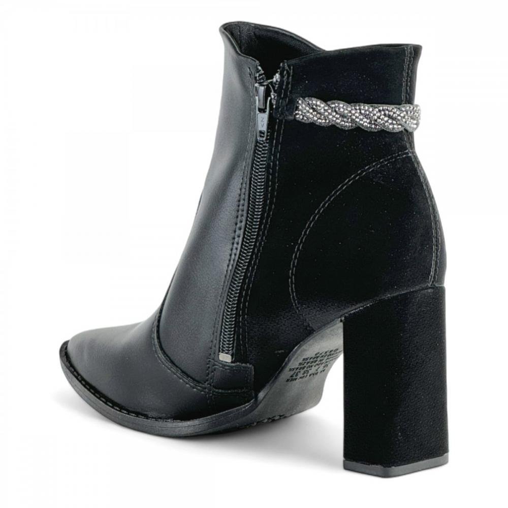 Bota Curta Salto Alto Mississipi Feminina Preto 3
