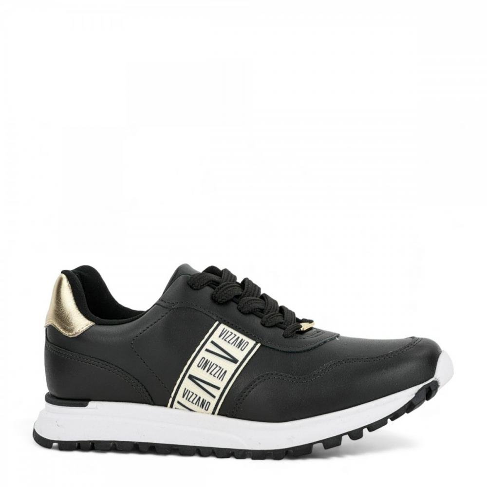 Sneakers Tenis Vizzano Jogging Preto Veludo Jogging Feminino Tenis