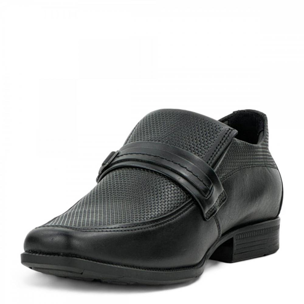Sapato Social Couro Fivela Calce Fácil Pegada Masculino Preto 2