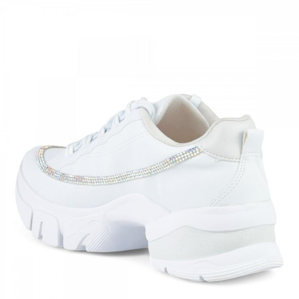 Tênis Chunky Casual Brilho Ramarim Feminino Branco 3