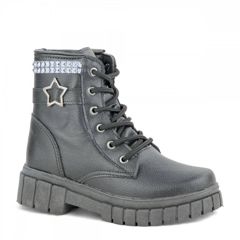 Coturno Casual Robusto Grugui Infantil Menina Preto