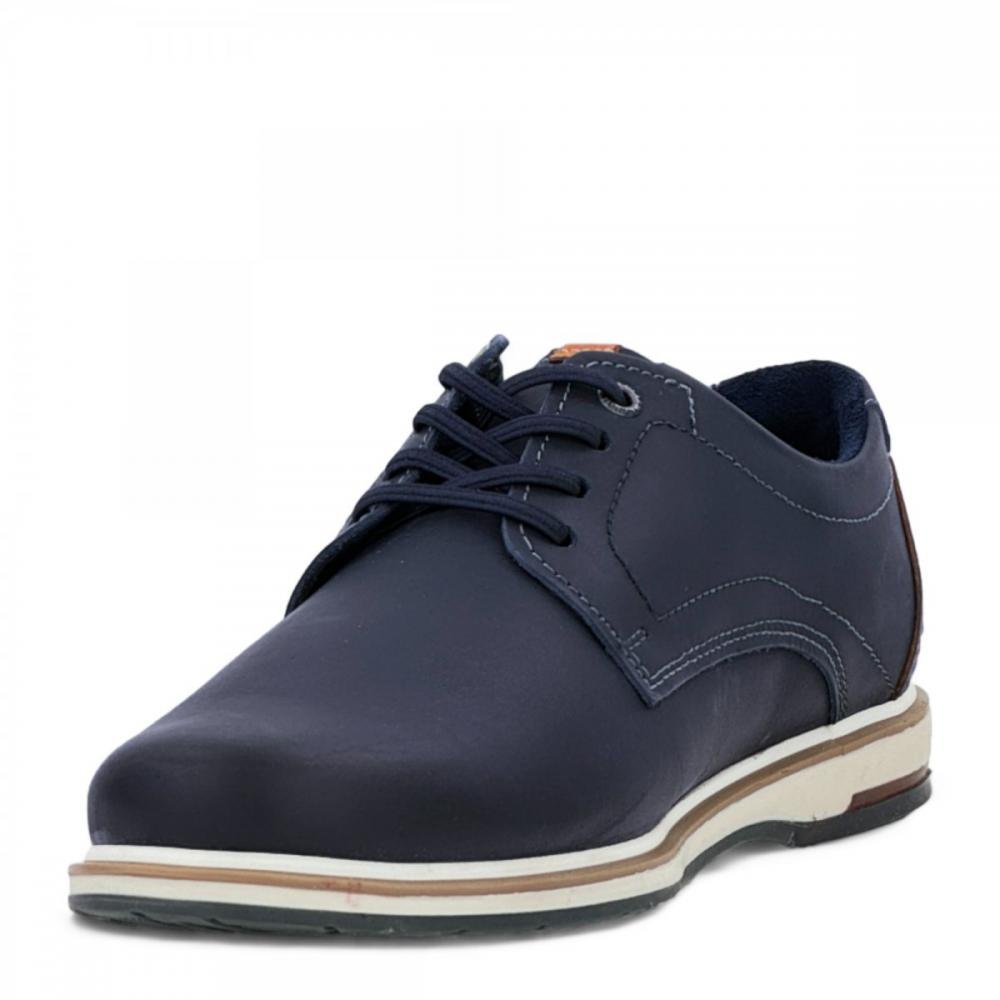 Sapato Oxford Couro Legítimo Pegada Masculino Azul 2