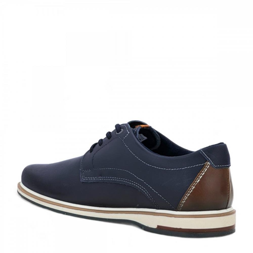 Sapato Oxford Couro Legítimo Pegada Masculino Azul 3