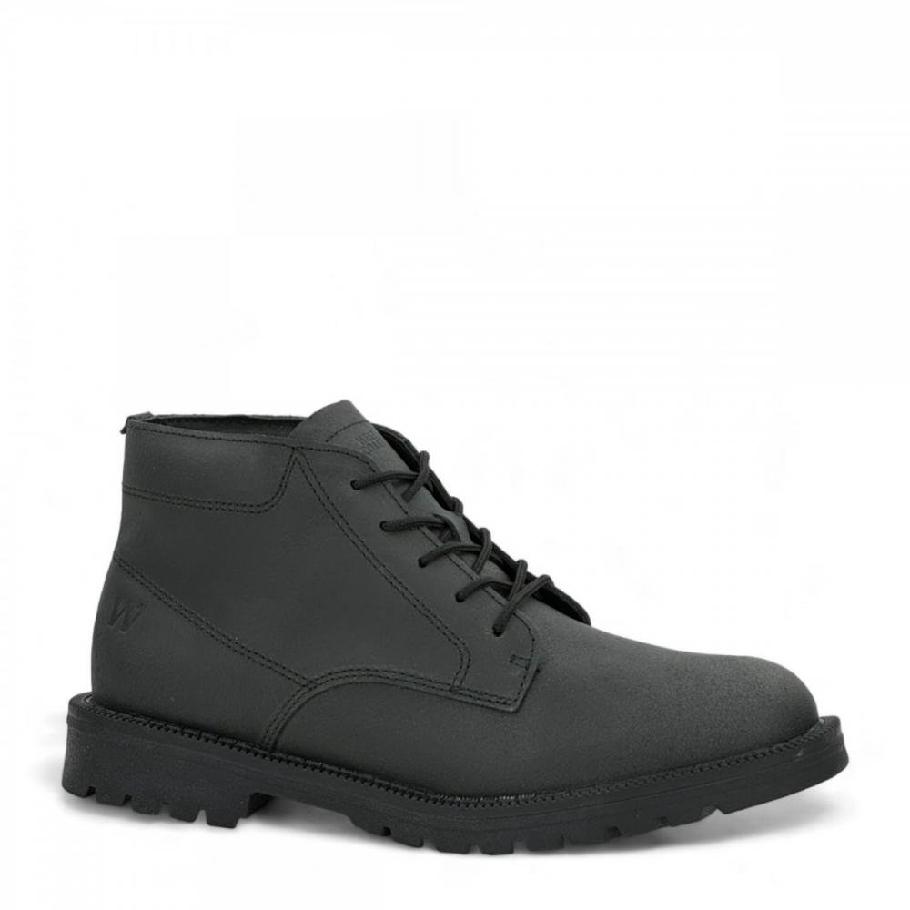 Coturno Couro Legítimo Resistente West Coast Masculino Preto 1