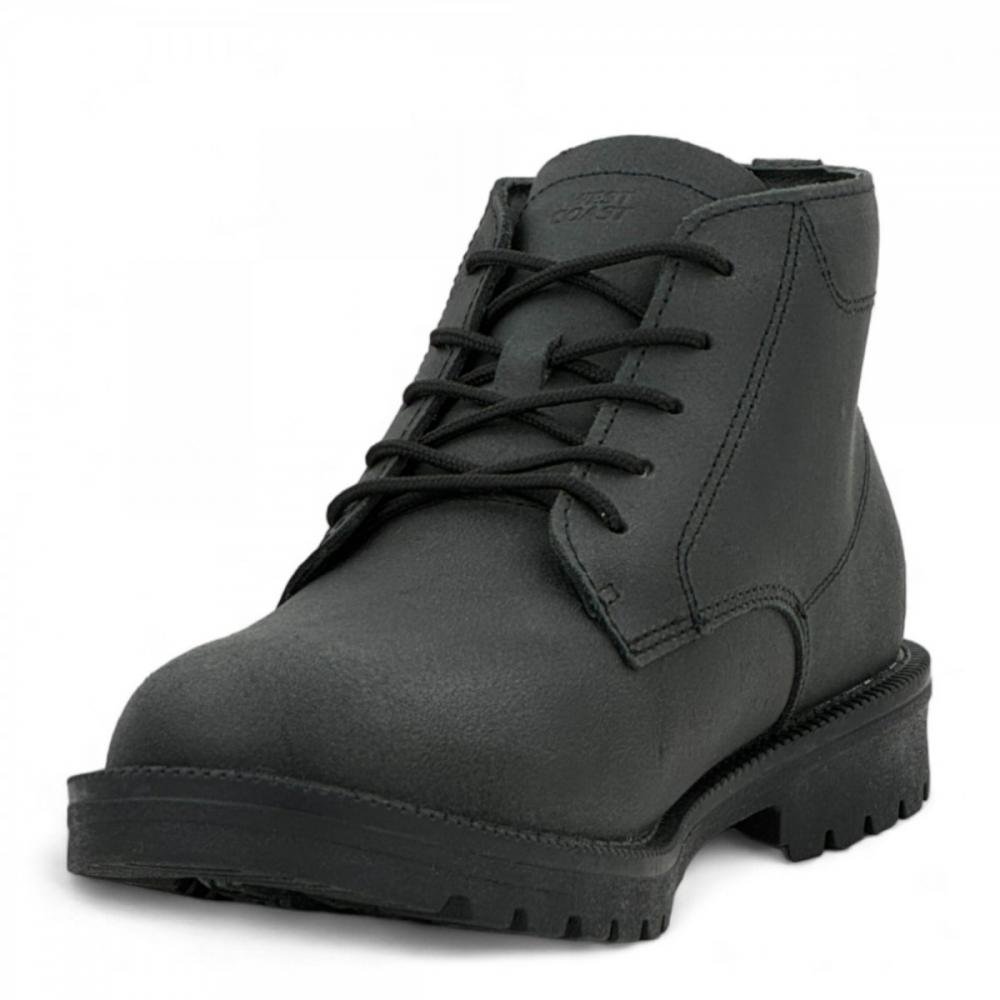 Coturno Couro Legítimo Resistente West Coast Masculino Preto 2