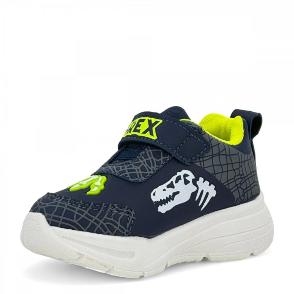 Tênis Led Pisca ao Pisar Dinossauro Minipé Infantil Menino Azul 2