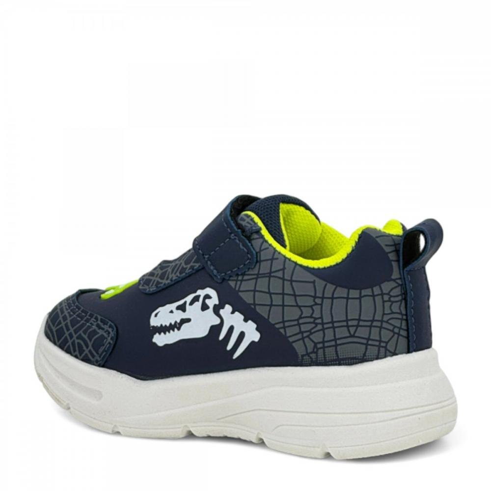 Tênis Led Pisca ao Pisar Dinossauro Minipé Infantil Menino Azul 3