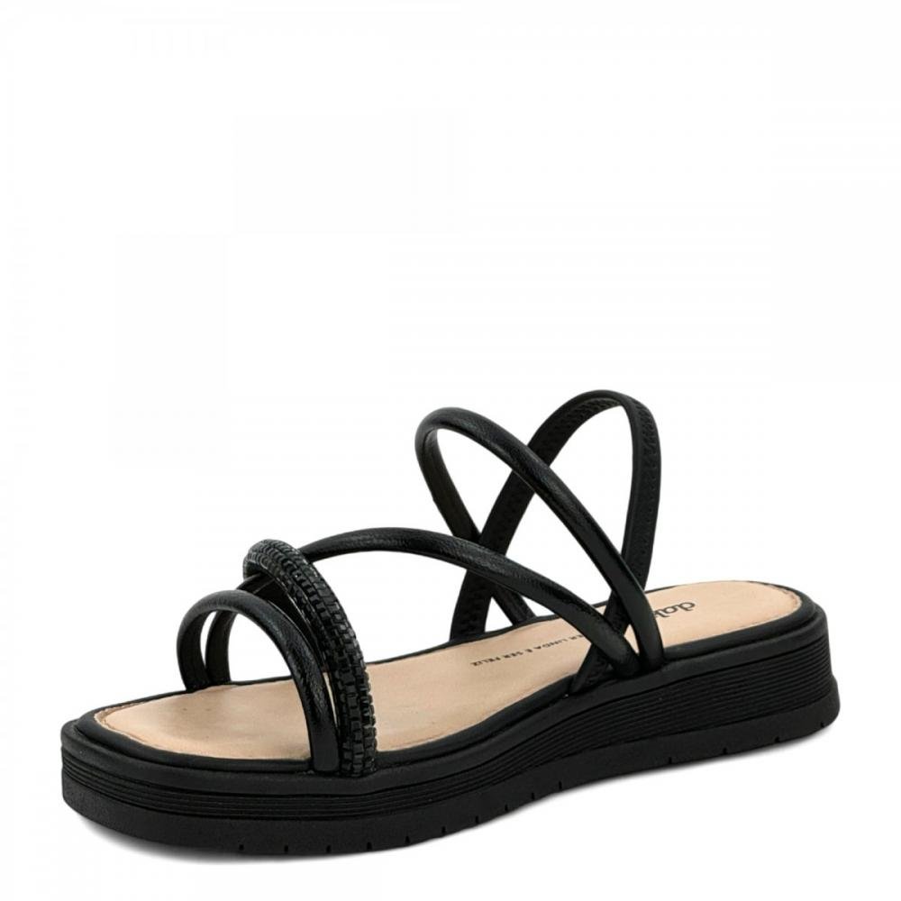 Sandália Papete Tiras Flatform Dakota Feminina Preto 2