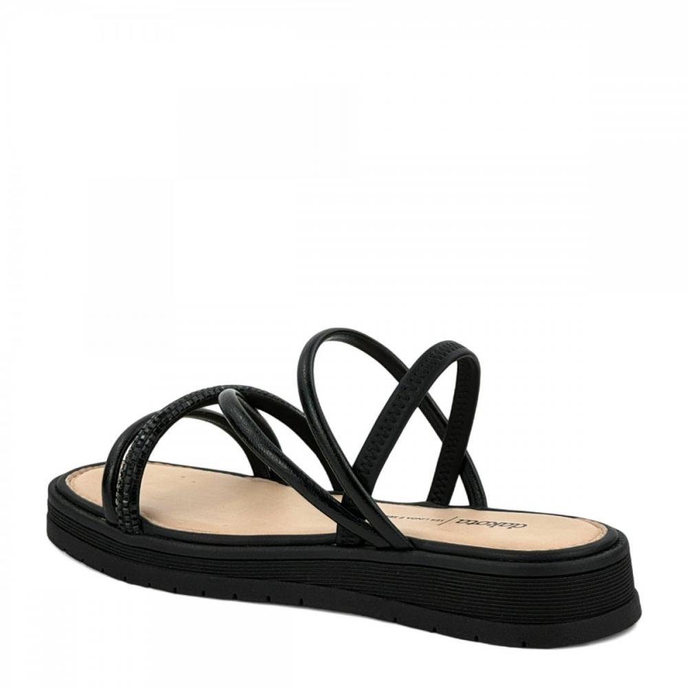Sandália Papete Tiras Flatform Dakota Feminina Preto 3