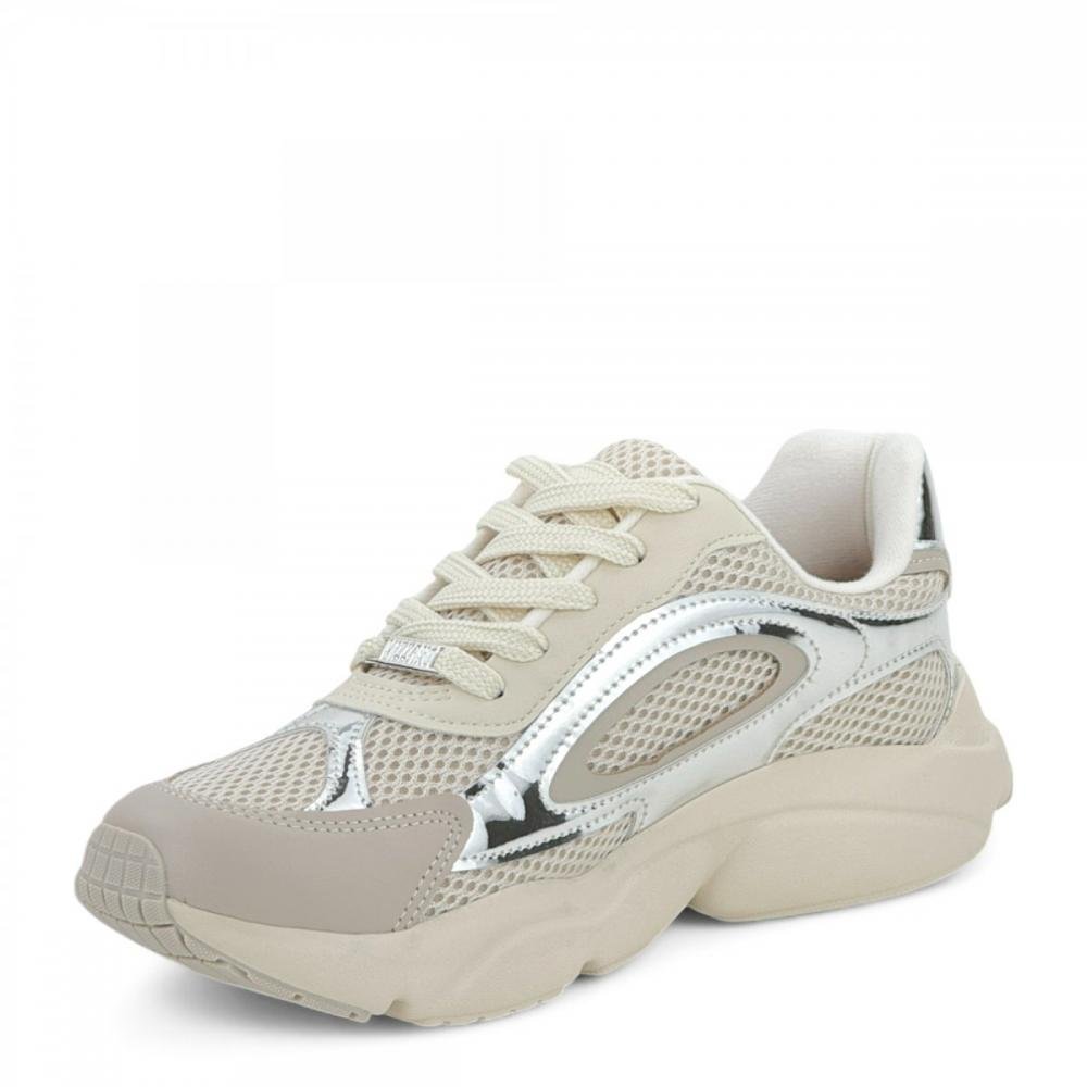 Tênis Casual Chunky Metalizado Vizzano Feminino Branco 2