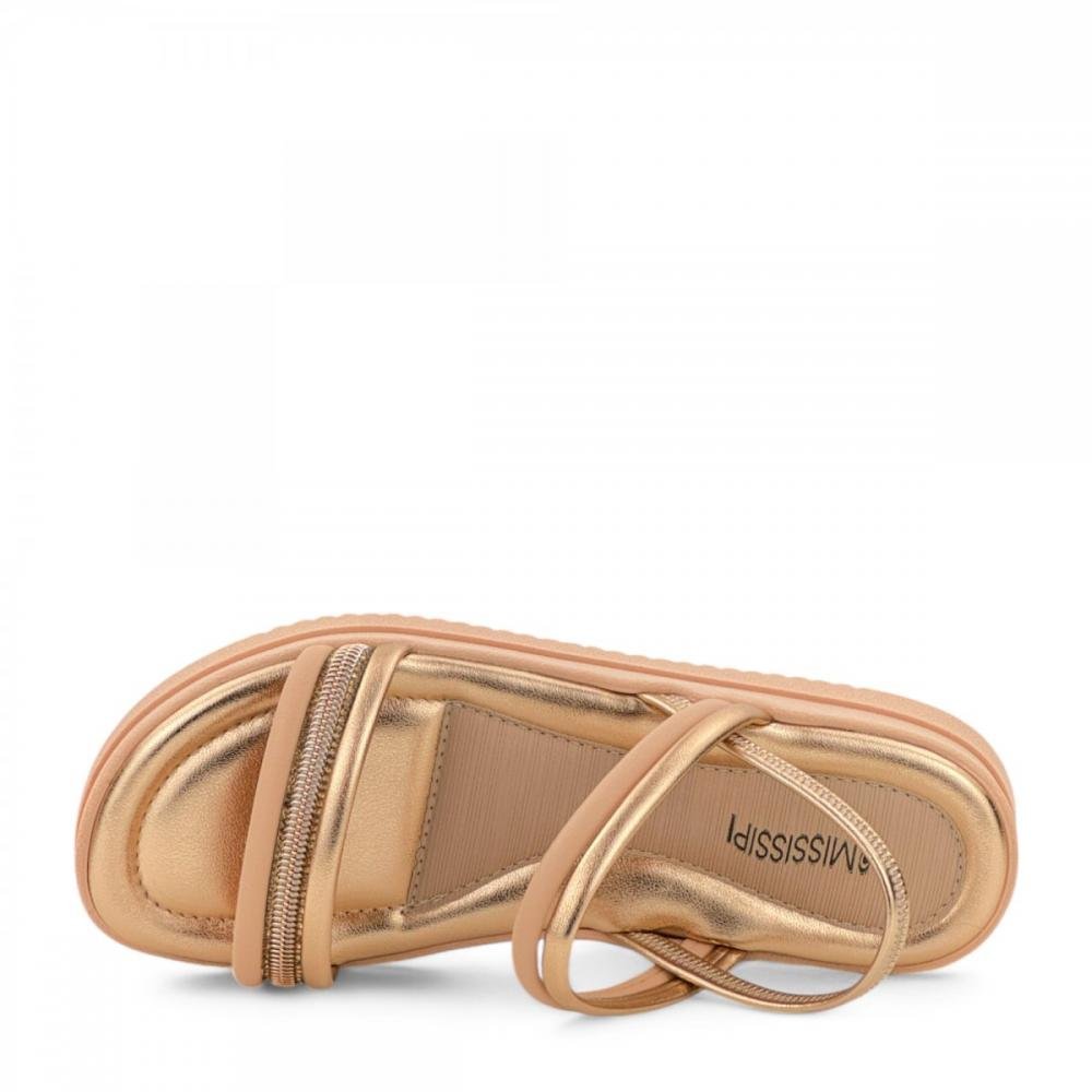 Sandália Papete Brilhantes Mississipi Feminino Bege 2