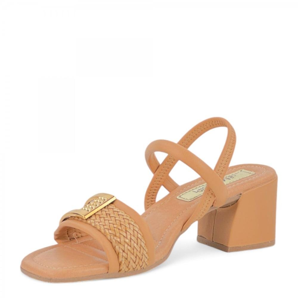 Sandália Salto Bloco Médio Mississipi Feminina Marrom 2