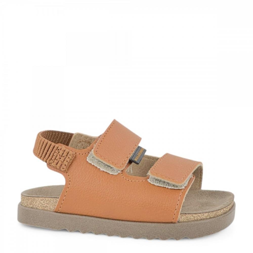 Sandália Papete Ajustável Elástico Molekinho Infantil Menino Marrom 1