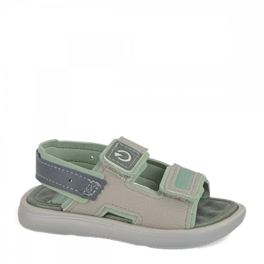 Sandália Papete Casual Cartago Mini Baby Menino Cinza/Verde 1
