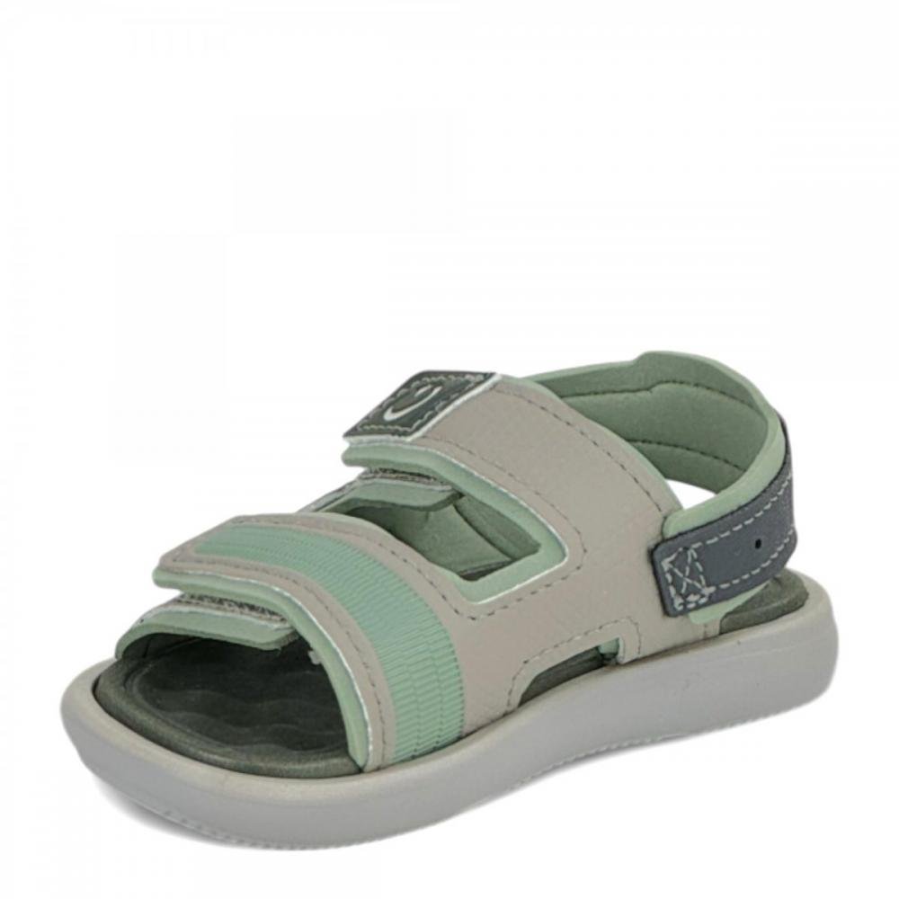 Sandália Papete Casual Cartago Mini Baby Menino Cinza/Verde 2