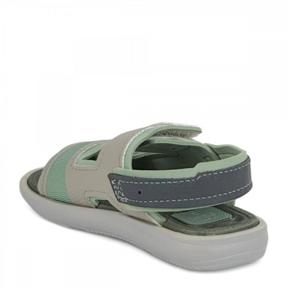 Sandália Papete Casual Cartago Mini Baby Menino Cinza/Verde 3