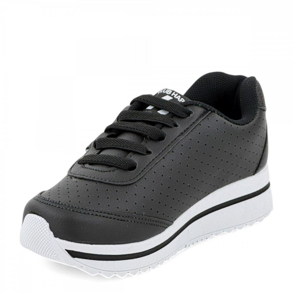 Tênis Casual Cordão Brilhante Club Happy Infantil Menina Preto 2