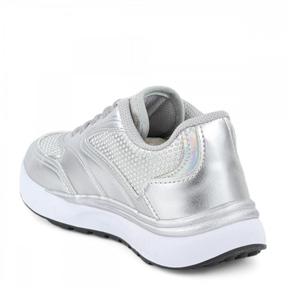 Tênis Casual Via Vip Infantil Menina Prata 3
