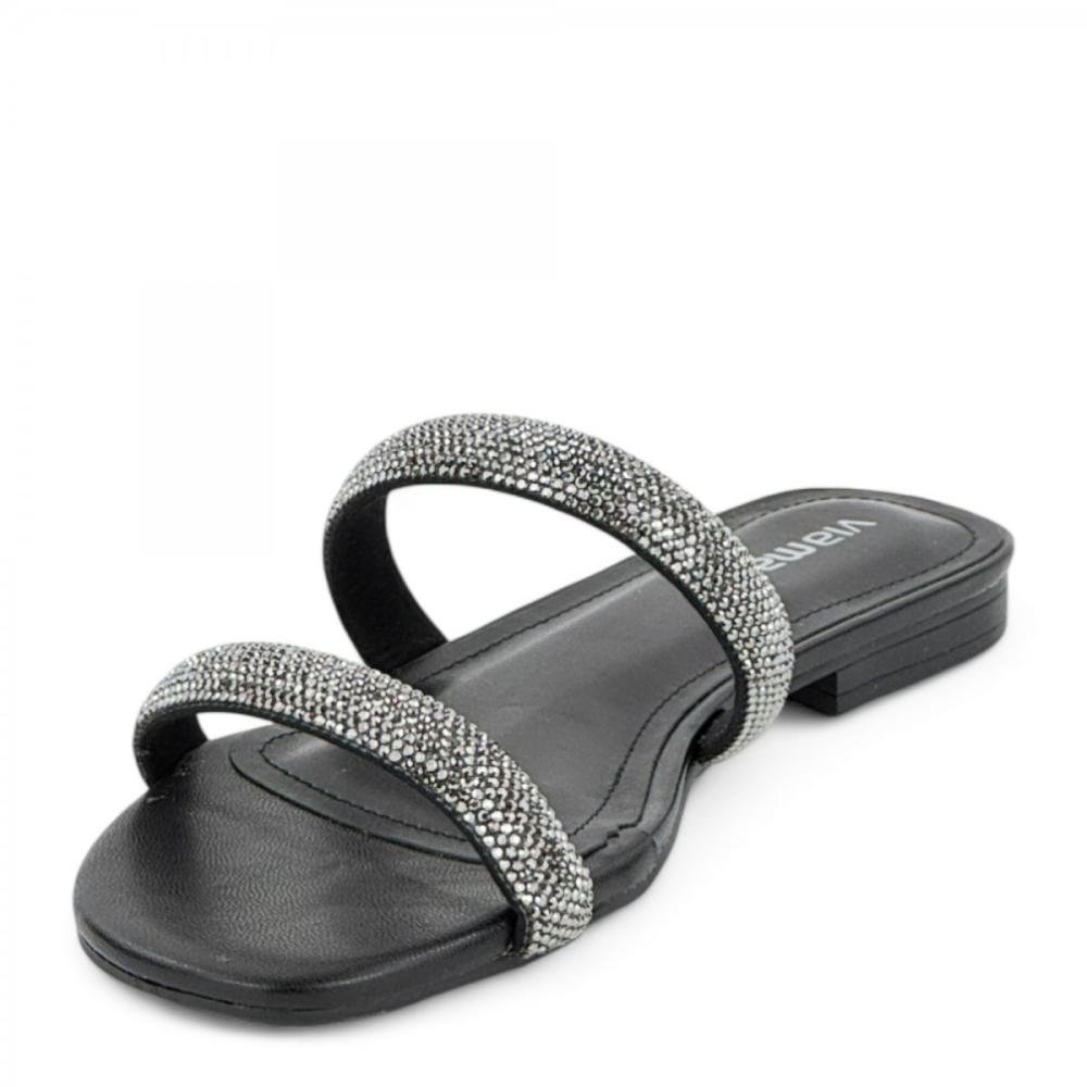 Rasteira Casual Brilhantes Via Marte Feminina Preto 2