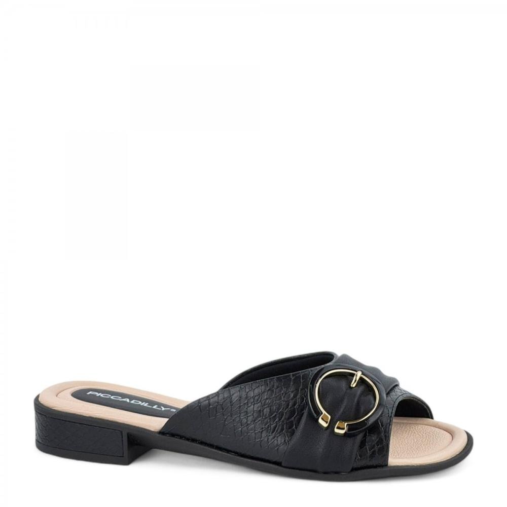 Tamanco Salto Bloco Baixo Piccadilly Feminino Preto 1