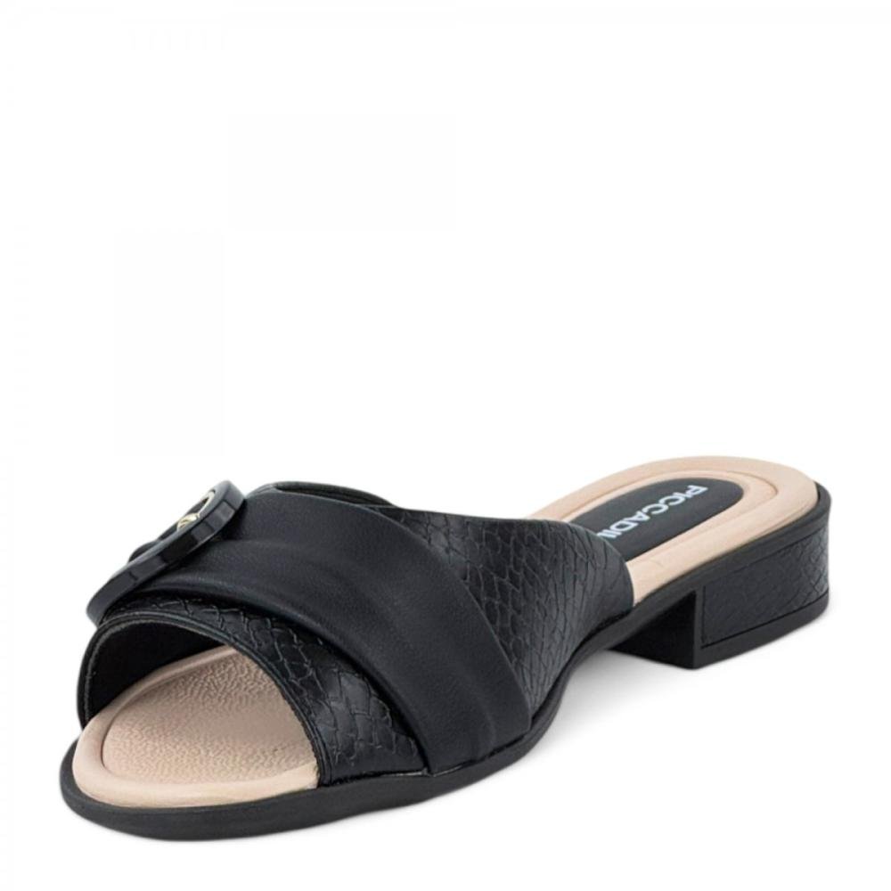 Tamanco Salto Bloco Baixo Piccadilly Feminino Preto 2