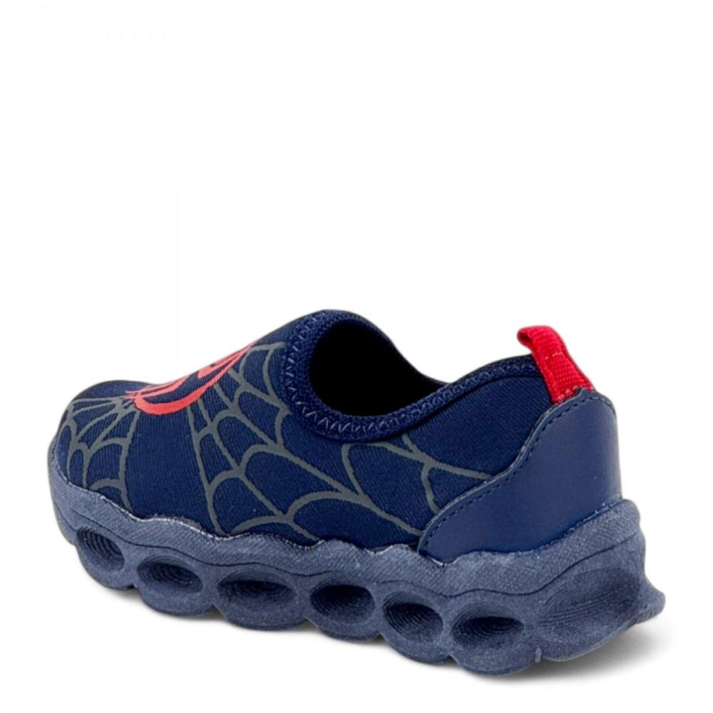 Tênis Calce Fácil Led Pisou Piscou Aranha Grugui Infantil Azul 3