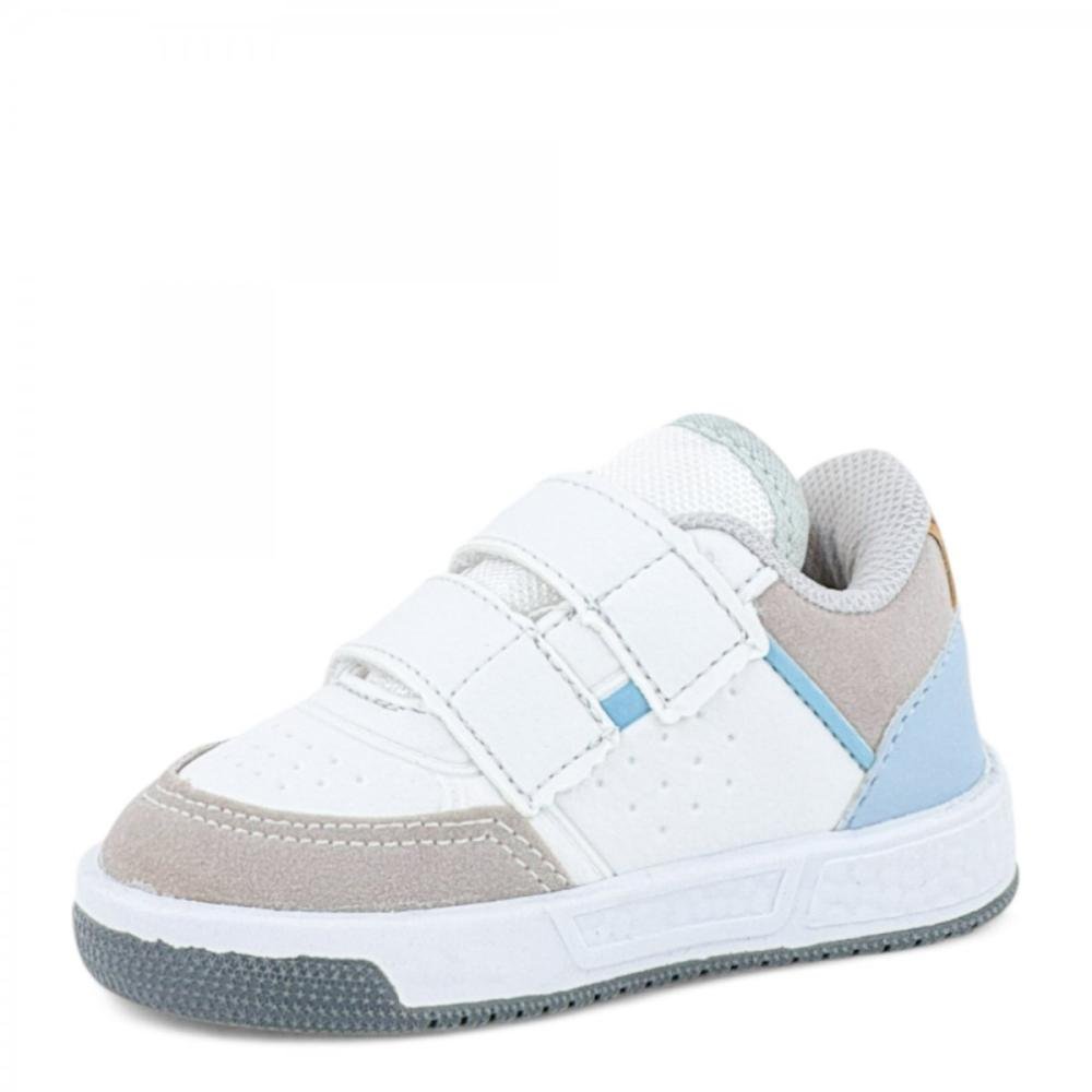 Tênis Casual Ajustável Via Vip Infantil Menino Branco 2