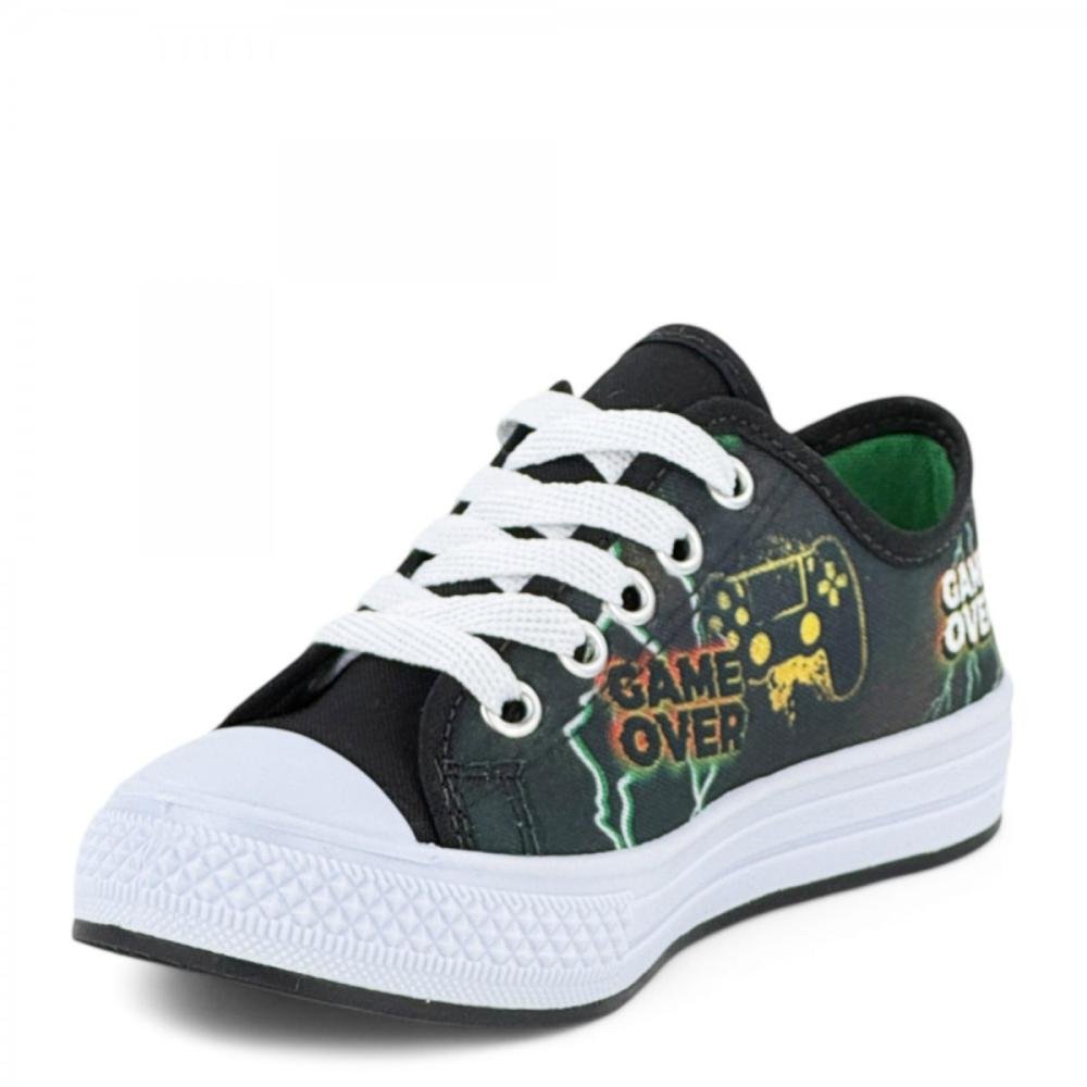 Tênis Casual Game Over Star Chic Infantil Menino Preto 2