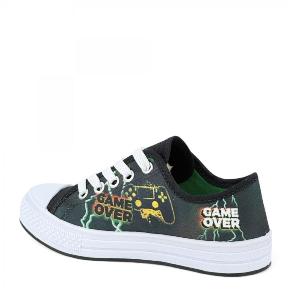 Tênis Casual Game Over Star Chic Infantil Menino Preto 3