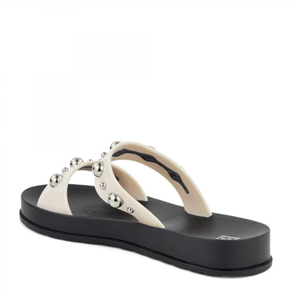 Tamanco Casual Tachas Zaxy Feminino Branco 3