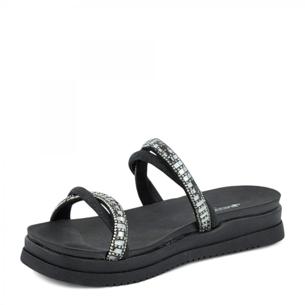 Tamanco Papete Casual Brilhantes Mississipi Feminina Preto 2