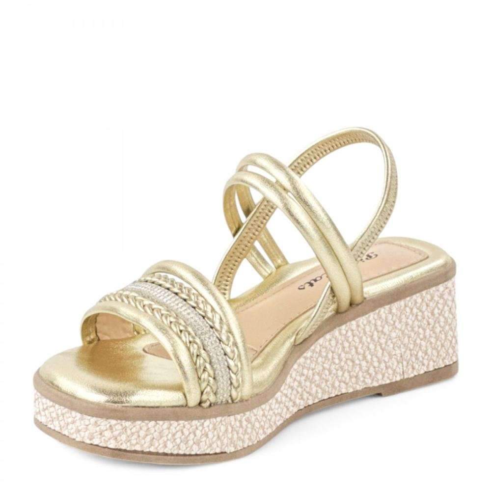 Sandália Casual Flat PinkCats Infantil Menina Dourado 2
