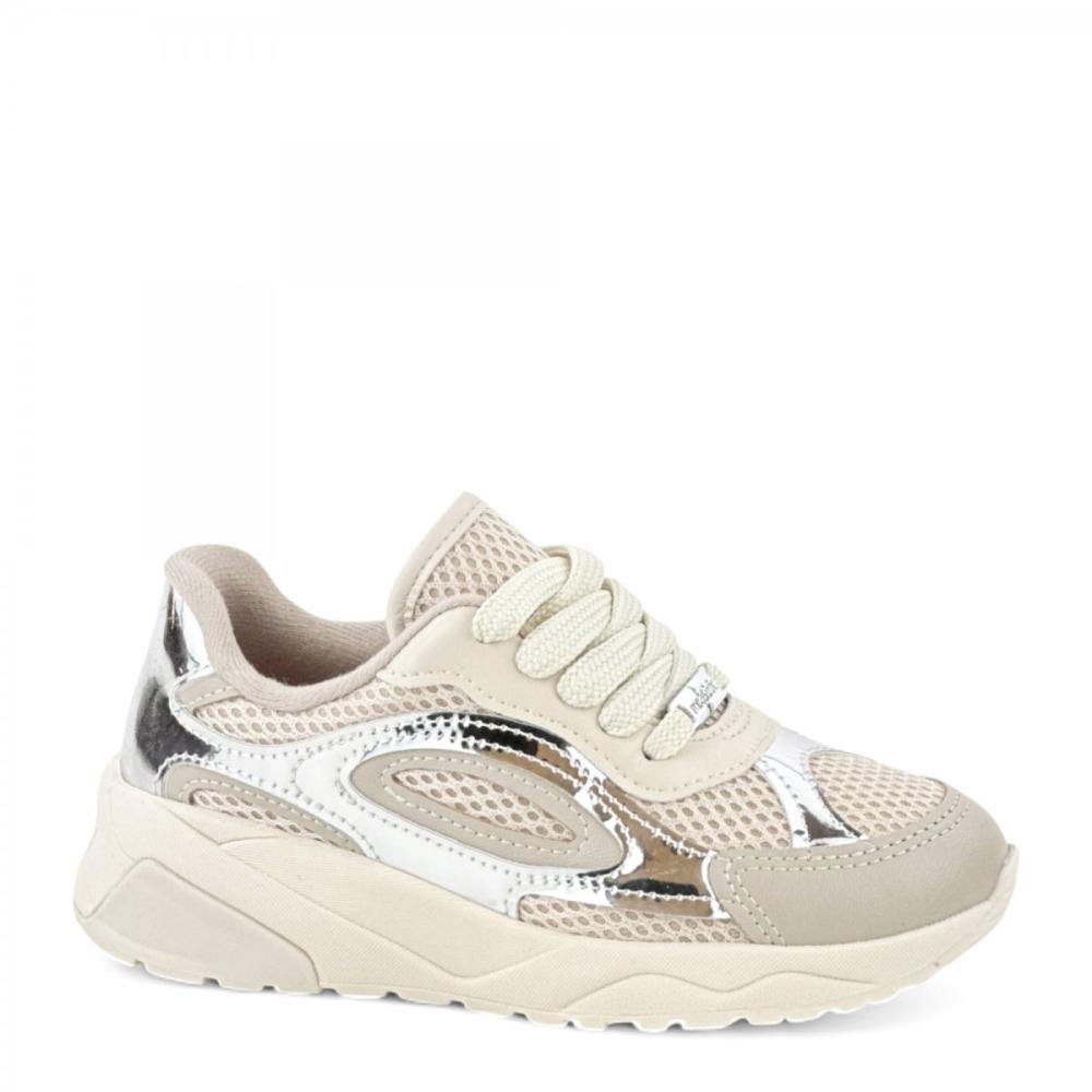 Tênis Casual Chunky Metalizado Molekinha Infantil Menina Branco 1